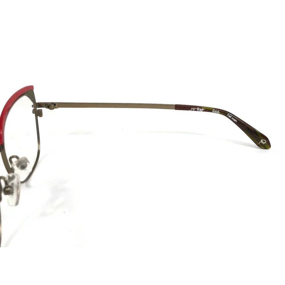 J.F. Rey Petite Eyeglasses Frames PM078 3050 Red Matte Bronze Cat Eye 48-15-140
